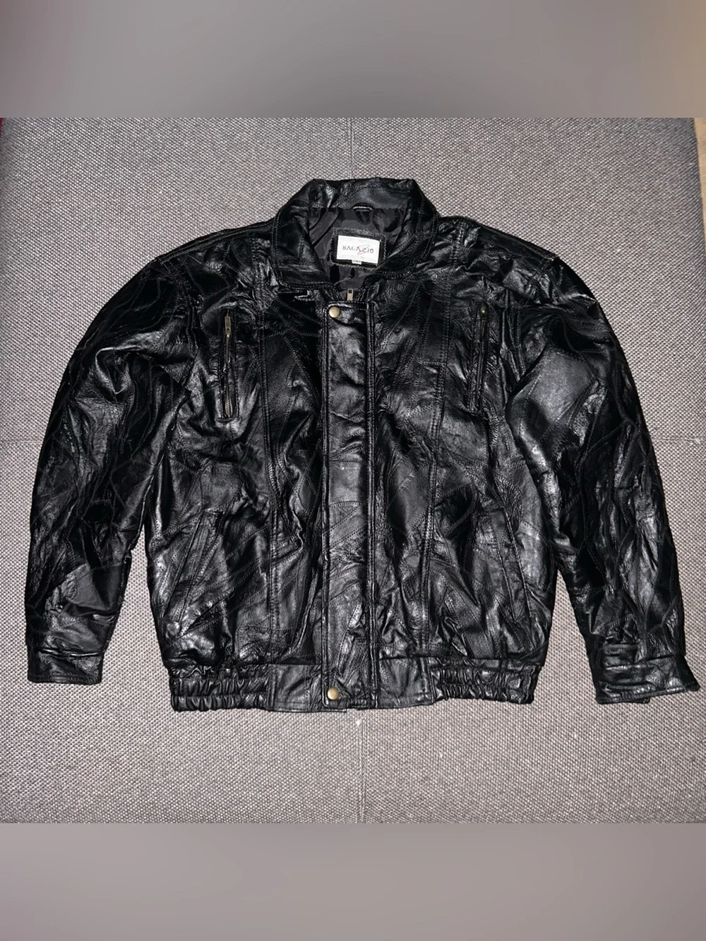 Rare 80s Black Bomber-Style Genuine Leather Jacket - Unbranded